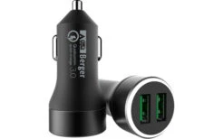 Berger USB-Dual KFZ Chargeur Rapide 12 V / 24 V 3 A