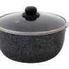 Berger Casserole En Aluminium Stone Rock Avec Couvercle En Verre 20 Cm 2,7 Litres