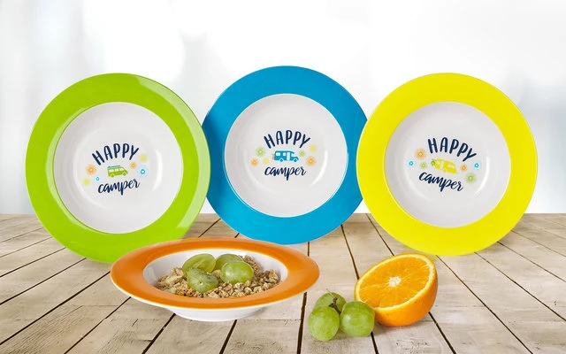 Berger Happy Camper Melamine Soup Plate Set 4pcs. 3 Berger Happy Camper Melamine Soup Plate Set 4pcs.