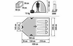 Tente Berger Campo 4 Air Cabine De Couchage Noire